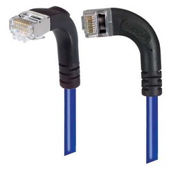 超5类屏蔽直角型跳线，直角左出线/直角下出线，蓝，25英尺（7.6米）的图片