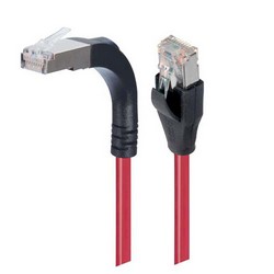 超5类屏蔽直角型跳线，堆叠式，红，10英尺（3米）的图片